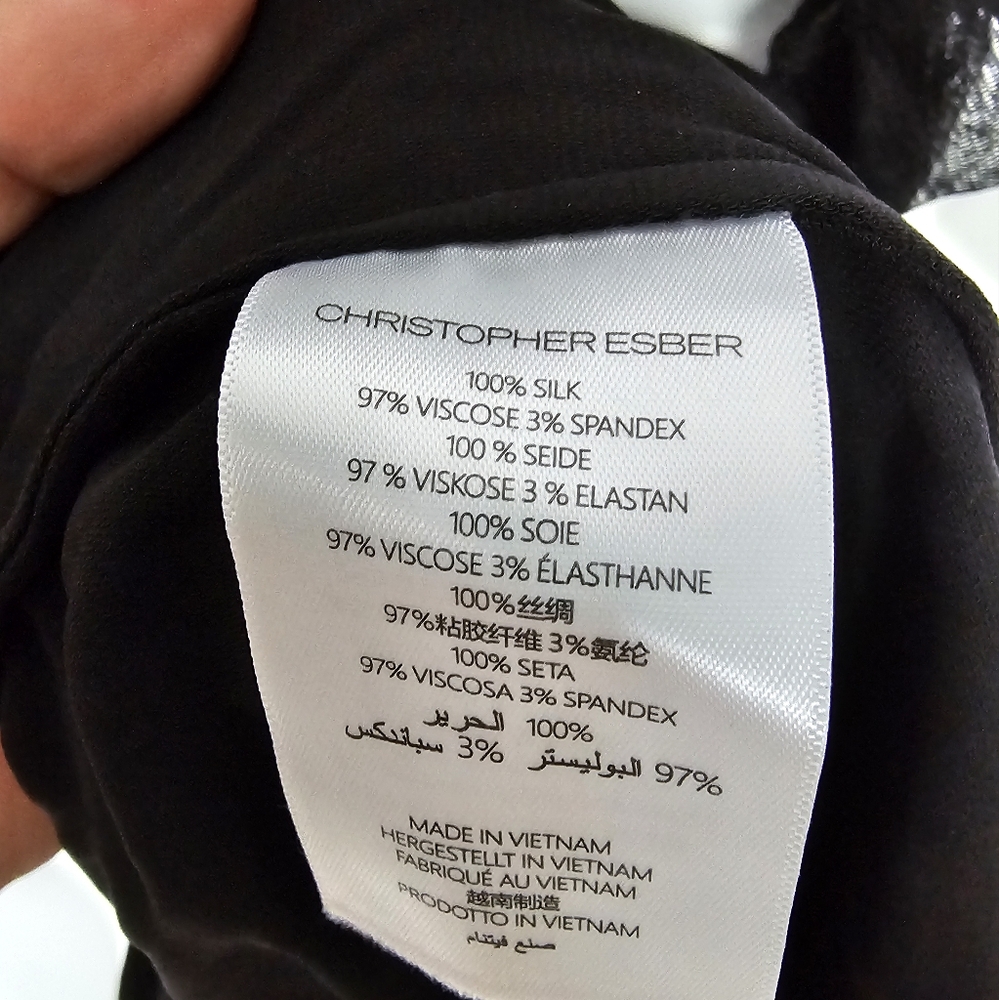 Christopher Esber Semblance Tulle Overlay Mini Dress Black Mesh Size 6 N… - Picture 11 of 12